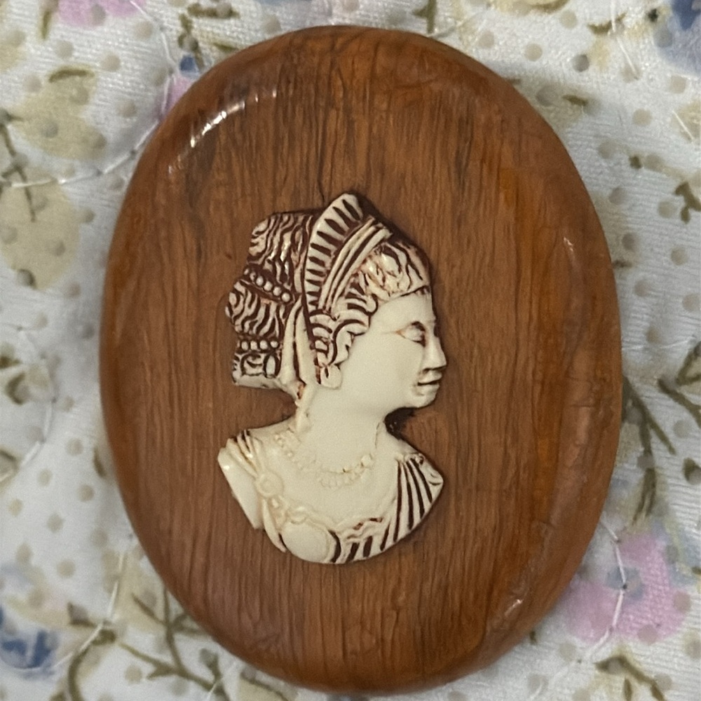 Vintage Cameo Brooch, Hand Crafted.